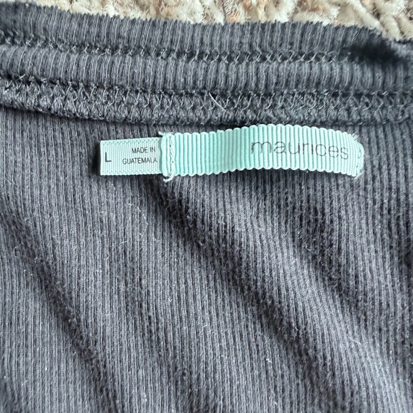 Long Sleeve Black Women's Top with Ornate Cross Graphic - Picture 4 of 4